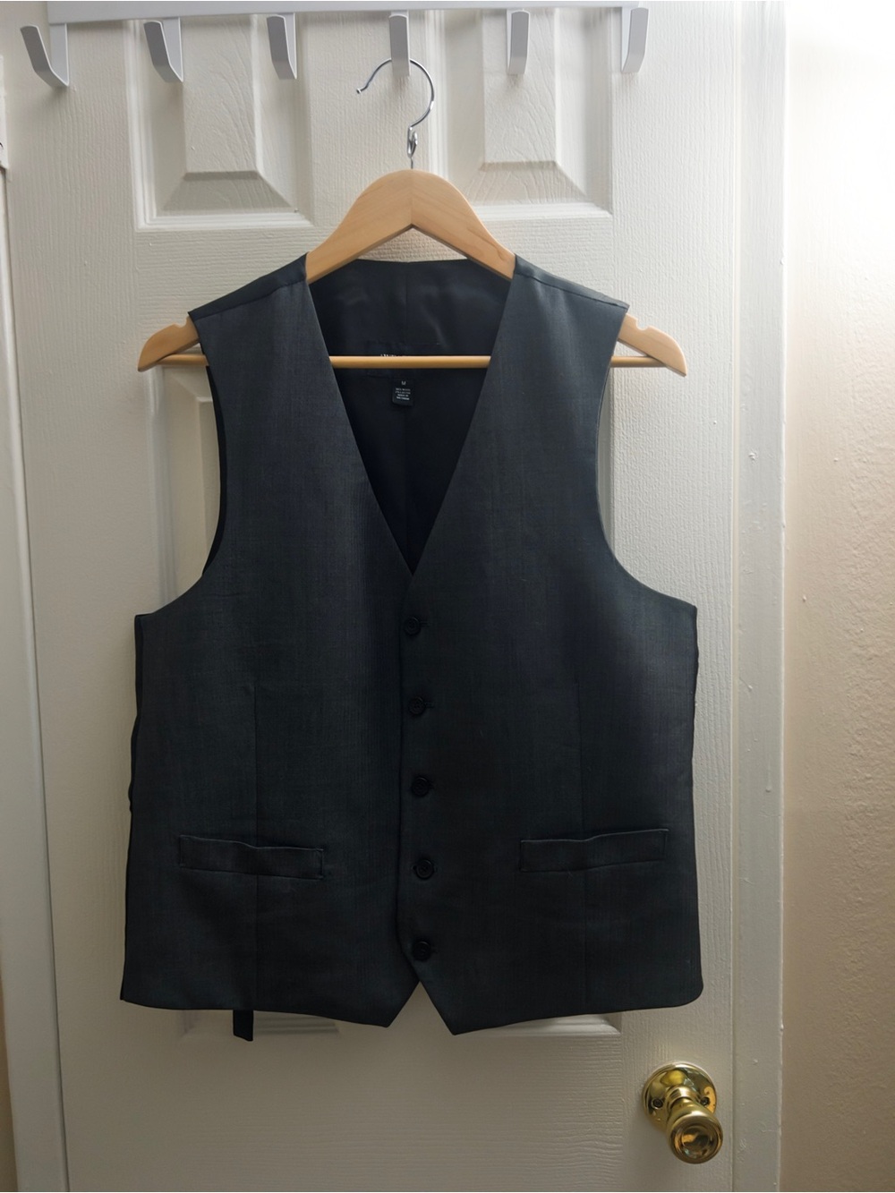 Kenneth Cole Men's Dark Gray Five-Button Dress Vest
